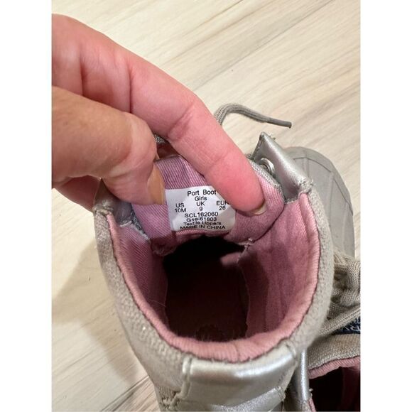 Sperry Kids Girl's Port Boot (Big Kid) Girls Size 10M Ivory Waterproof - Picture 7 of 9